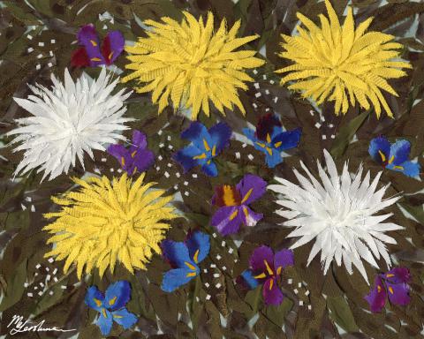 Gershman Marina . Chrysanthemums and Irises