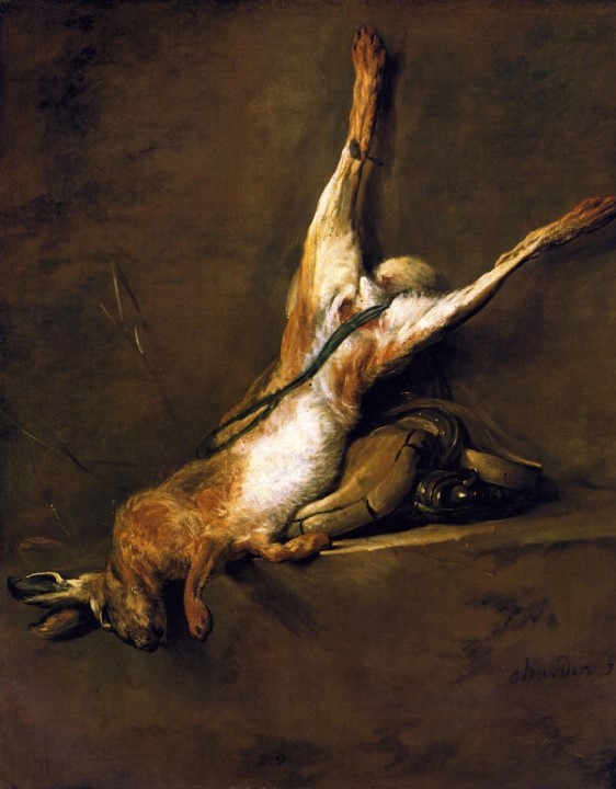 ("Мертвый заяц", 1730, Шарден, Лувр).