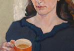Meshulam Lemkovitch Lubov. Portrait of young woman with cup of tea