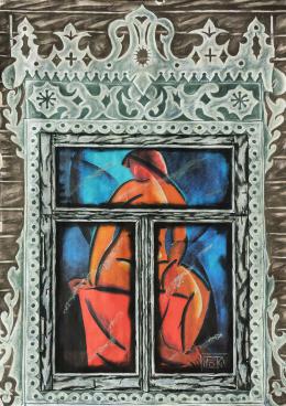 Plotkin Dmitry. TATLIN V.E. - series "WINDOWS OF THE RUSSIAN AVANGUARD" ( 80x120 см / бумага / пастель / 2016 г. )