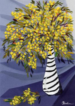 Gershman Marina. Mimosa ( 13x18 см / ткань / авторская техника / 2010 г. )