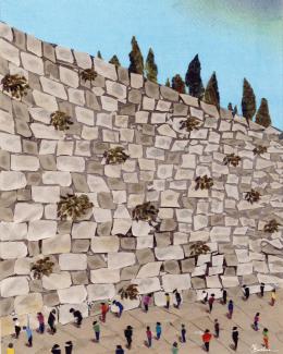 Gershman Marina. Wailing Wall, Jerusalem ( 20x25 см / ткань / авторская техника / 2011 г. )