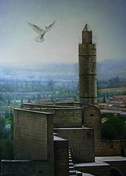 Гуревич Эдуард. Старый Иерусалим. Башня Давида. ( 50x80 см / холст / масло / 2001 г. )