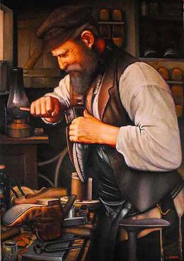 Гуревич Эдуард. Еврейский сапожник. ( 70x100 см / холст / масло / 2005 г. )
