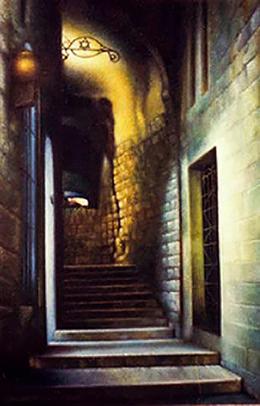 Гуревич Эдуард. Старый Иерусалим ночью. ( 60x100 см / холст / масло / 1998 г. )