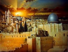 Гуревич Эдуард. Рассвет над старым Иерусалимом. ( 100x70 см / холст / масло / 2003 г. )