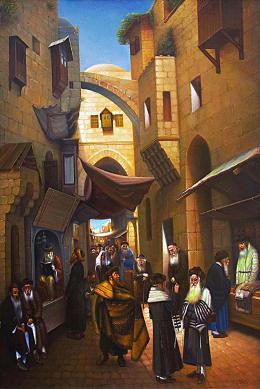Гуревич Эдуард. Старый Иерусалим. Еврейский квартал. ( 80x120 см / холст / масло / 2010 г. )